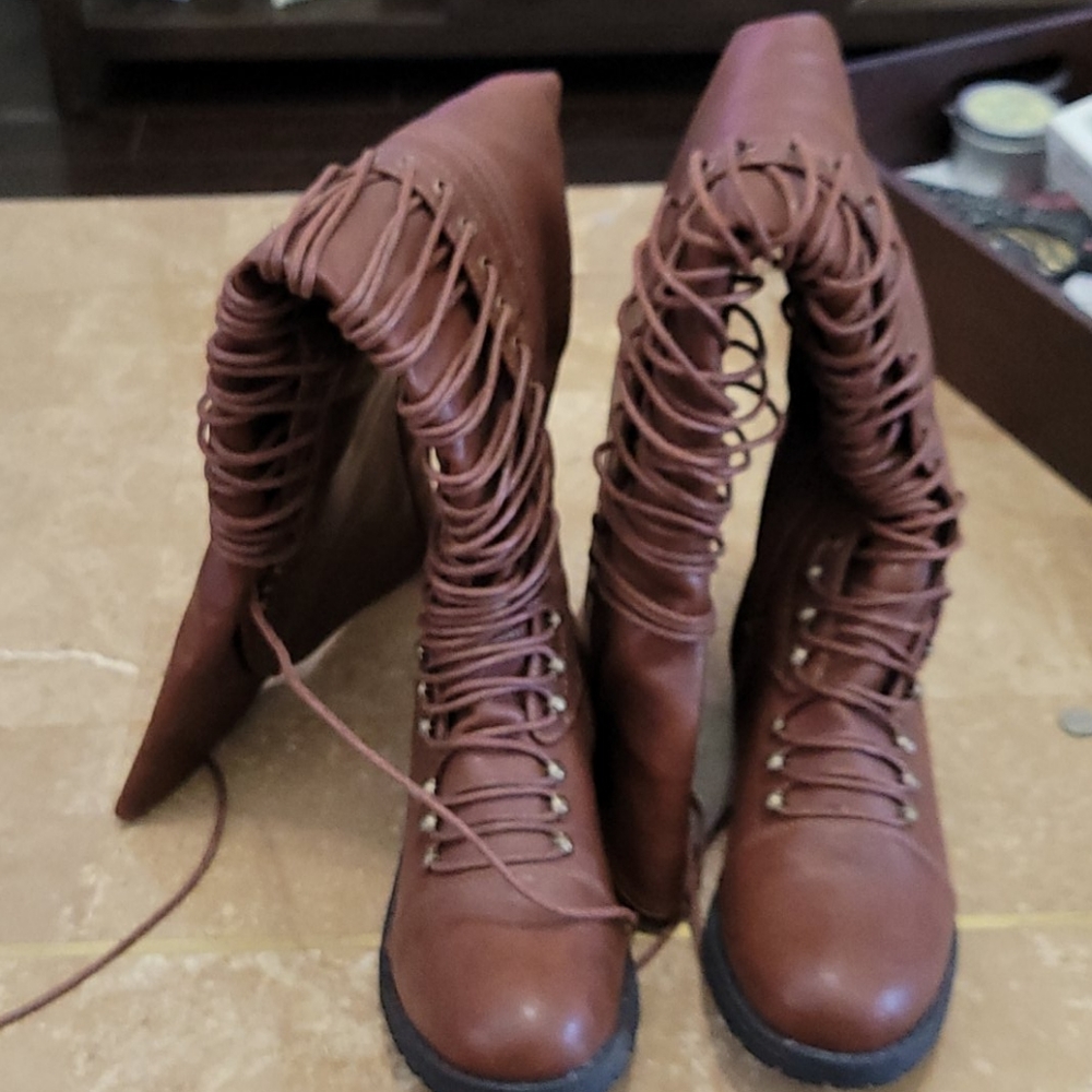 Over the Knee Lace Up Boots
